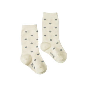 Nature Baby Organic Cotton Socks - Grey Polka Dot