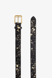 Belts: Antler NZ Hide Belt Wide - Black & Gold