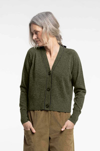 New Lands Twizel Cardigan - Caper/Coal