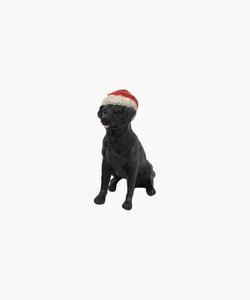 Hats: French Country Black Dog with Santa Hat