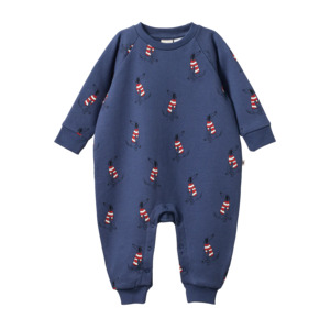 Nature Baby Long Sleeve Juno Romper - Best Friend Indigo Print