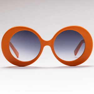 Happy To Sit On Your Face Sunglasses: Happy To Sit On Your Face Molecule Sunglasses - Disco Orange