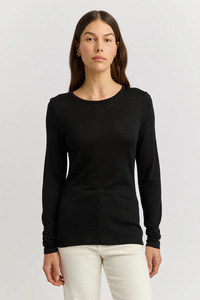 Toorallie: Toorallie Crew Merino Tee - Black AW26