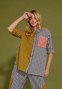 Boom Shankar: Boom Shankar Gillie Shirt - Navy Spliced