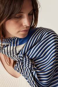 Cable: Cable Swirl Scarf - Blue Swirl
