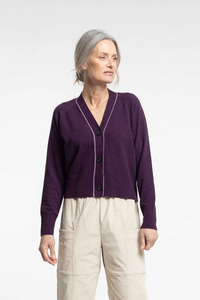 New Lands: New Lands Twizel Cardigan - Plum/Lilac