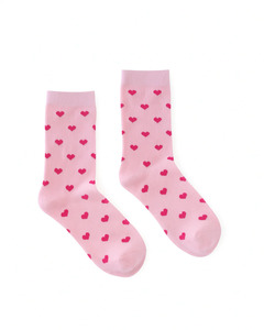 Kathryn Wilson: Kathryn Wilson Heart Socks - Pink/Pink Heart