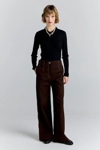 Karen Walker: Karen Walker Chevalier Pants - Chocolate