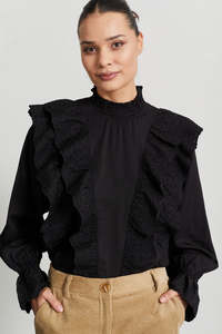Kings Birthday 20 Off: Rue de Femme Sandra Blouse - Black