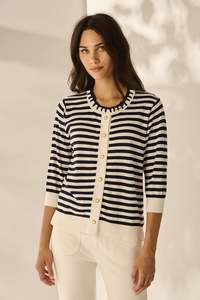 Lania The Label Sayer Cardi - Ink/Off White Stripe