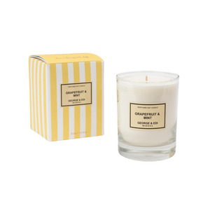 George & Edi Large Perfumed Soy Candle 310g - Grapefruit & Mint