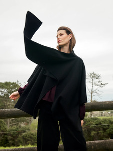 Sills Co: Sills Tilly Wool Cape - Black
