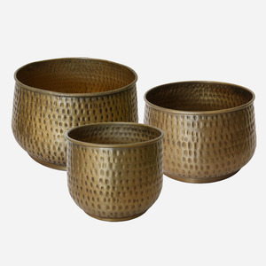 Cc Interiors: CC Interiors New York Planters - Antique Brass Finish