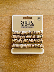 Accessories 1: Silk Sensation Silk Scrunchie - Small Taupe
