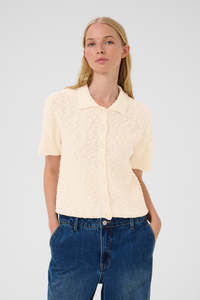 Karen By Simonsen Unice Cardigan SS - Egret