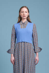 Knitwear: Siren The Micro Vest - Blue