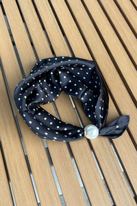 Accessories 1: Antler Pearl Fasten Neck Tie - Black Spot