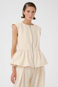Coats And Jackets: Karen By Simonsen Emery Waistcoat - Egret