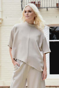 Curate Lounge Effect Top - Bone