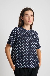 Twenty-Seven Names You And Me Tee - Navy Daisy Silk