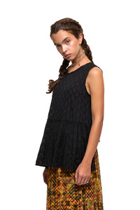 Tops: NOM*d Two Love Shell - Black Checkerboard