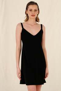 Dresses: Curate Slip Up Slip - Black