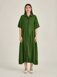 Sills Maddy Linen Dress - Palm Green
