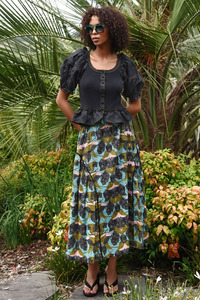 Skirts: Coop Over Arching Skirt - Blue & Olive