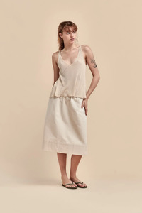 Skirts: Standard Issue Cotton Broadcloth Skirt - Fossil