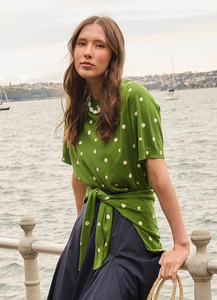 Sills Ava Spot Tee - Palm Green/Chalk