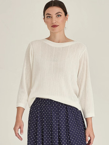 Sills Co: Sills Crinkle Boatneck - Ivory