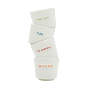 Keith Brymer Jones Egg Cup Set - What Came First (Set of 4)