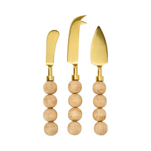 Glassware: Annabel Trends Orb Cheese Knife Set of 3 - Natural