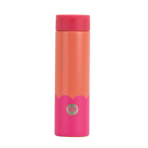 Glassware: Annabel Trends Double Walled Mini Bottle Wave 300ml - Orange Hot Pink