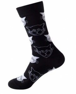 Products: Black & White Kitty Kat Flynns Sox