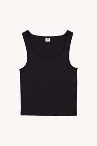TA102 Ribbed David Tank - Black