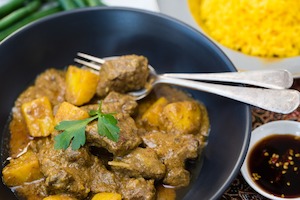 Products: Indonesian style Beef Rendang with Turmeric Rice - Focus on Food