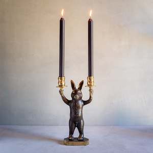 Bronze Sculptures Ornaments: Bronze Rabbit Candle Holder
