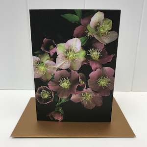 Greeting Cards: Floral Greeting Card | Hellebore Flowers