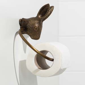 Brass Rabbit Toilet Roll Holder | Antique Finish