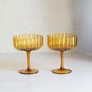 Lucille Coupe Glass | Set/2 | Amber