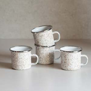 Sale: Enamel Espresso Mug | Set of 4 | Taupe Speckle