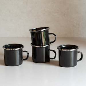 Sale: Enamel Espresso Mug | Set of 4 | Black