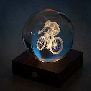 3D Laser Engraved Light | Cyclist
