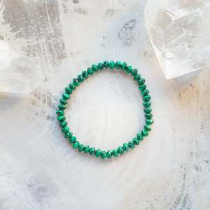 Faceted Stone Bracelet | Malachite
