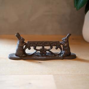 Shoe Scraper | Cast Iron Rabbits