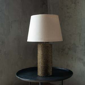 Maglia Woven Metal Table Lamp | Antique Brass