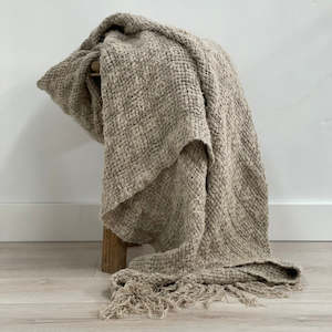 Bryn Hand Loomed Linen Throw | Natural | Large