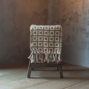 Blankets And Throws: Green Check Throw | Wool Blend