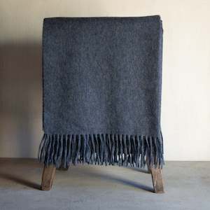 Blankets And Throws: Merino + Alpaca Throw | French Navy